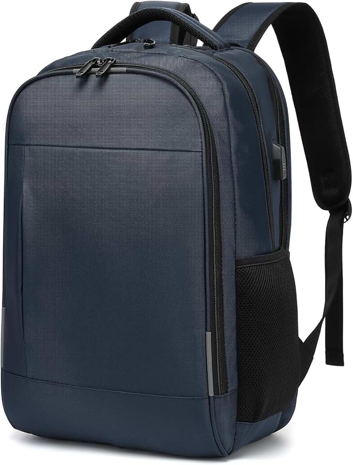 Mochila Grande para Notebook 17.3 Masculina Feminina,Mochila Backpack Executiva Antifurto, Reforçada, Saídas USB,Impermeável, Escolar, Faculdade, Trabalho,Viagem,Presente (Azul escuro)