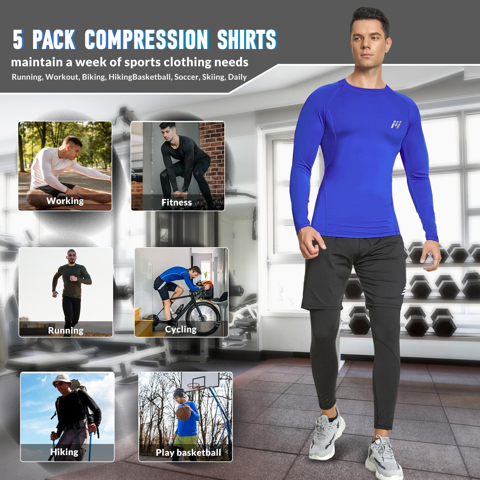 MEETWEE koszulka kompresyjna Mężczyźni Kompressionsshirt Herren