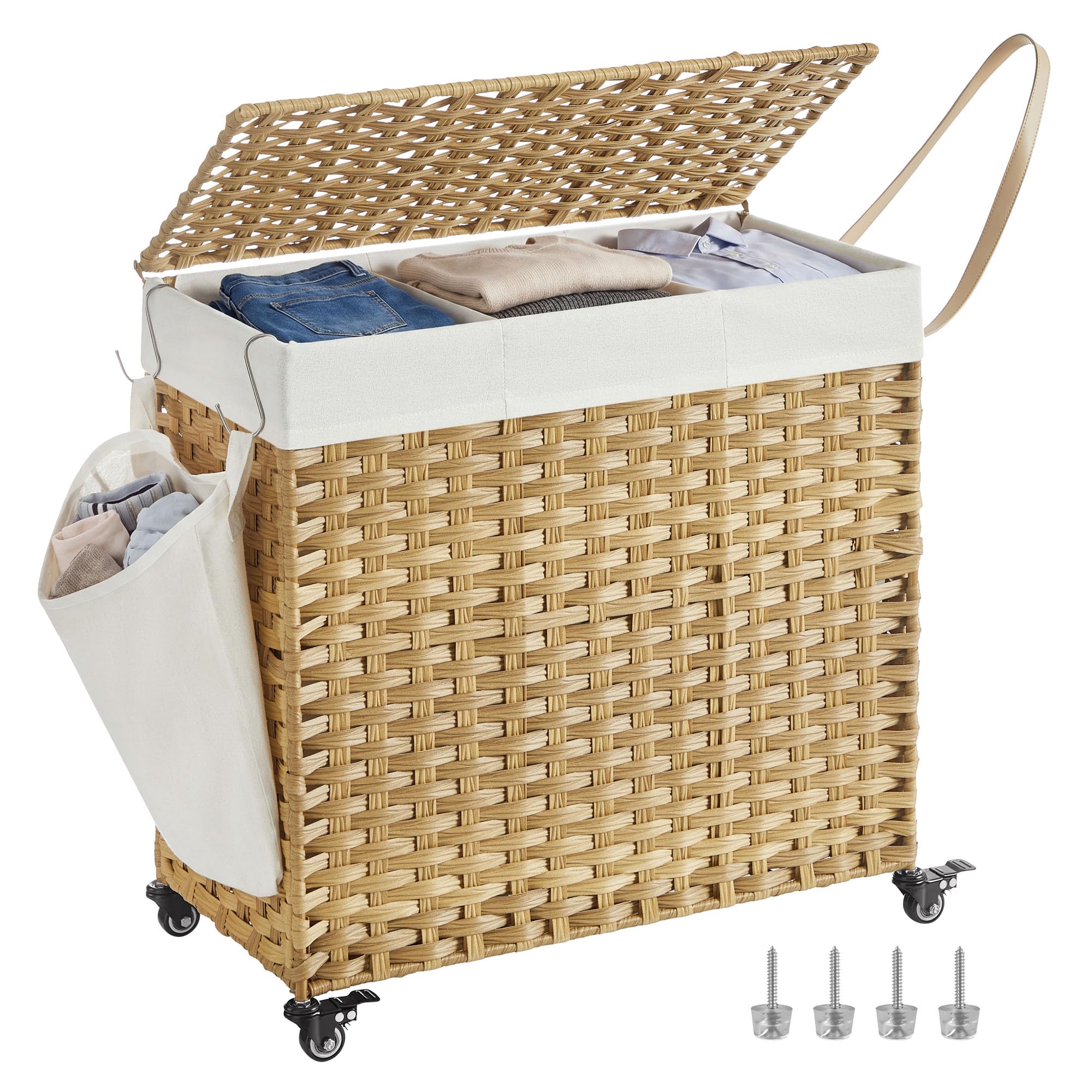 Laundry Hamper with Removable Bag, Natural / 140L