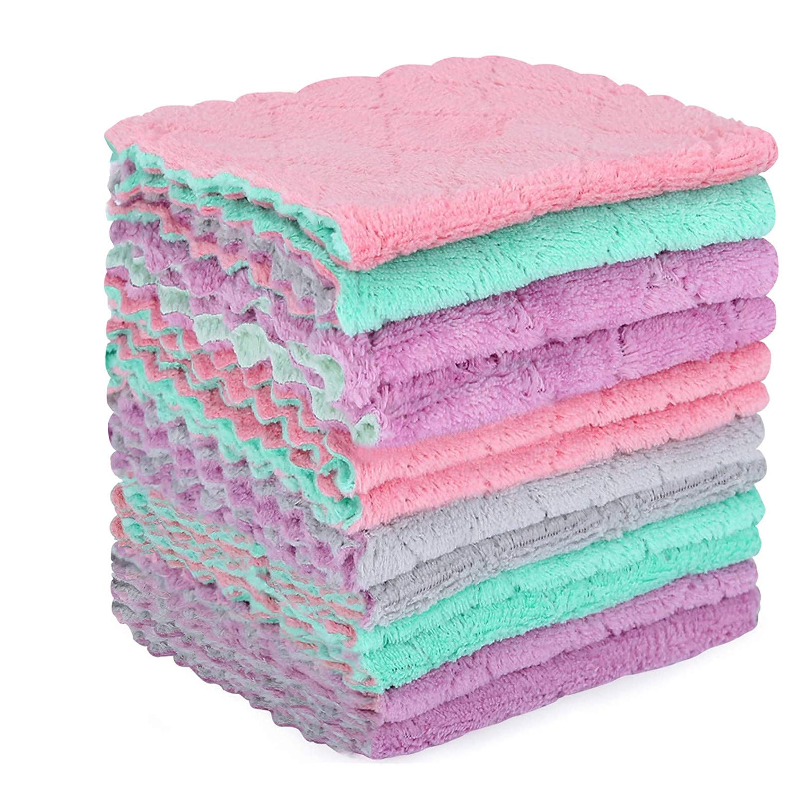 U-HOOMEMicrofiber Cleaning Cloth - 24 Pack Kitchen Towels - Double-Sided Microfiber Towel Lint Free Highly Absorbent Dust and Dirty Cleaning Supplies for Kitchen Car Cleaning - Dish Towels