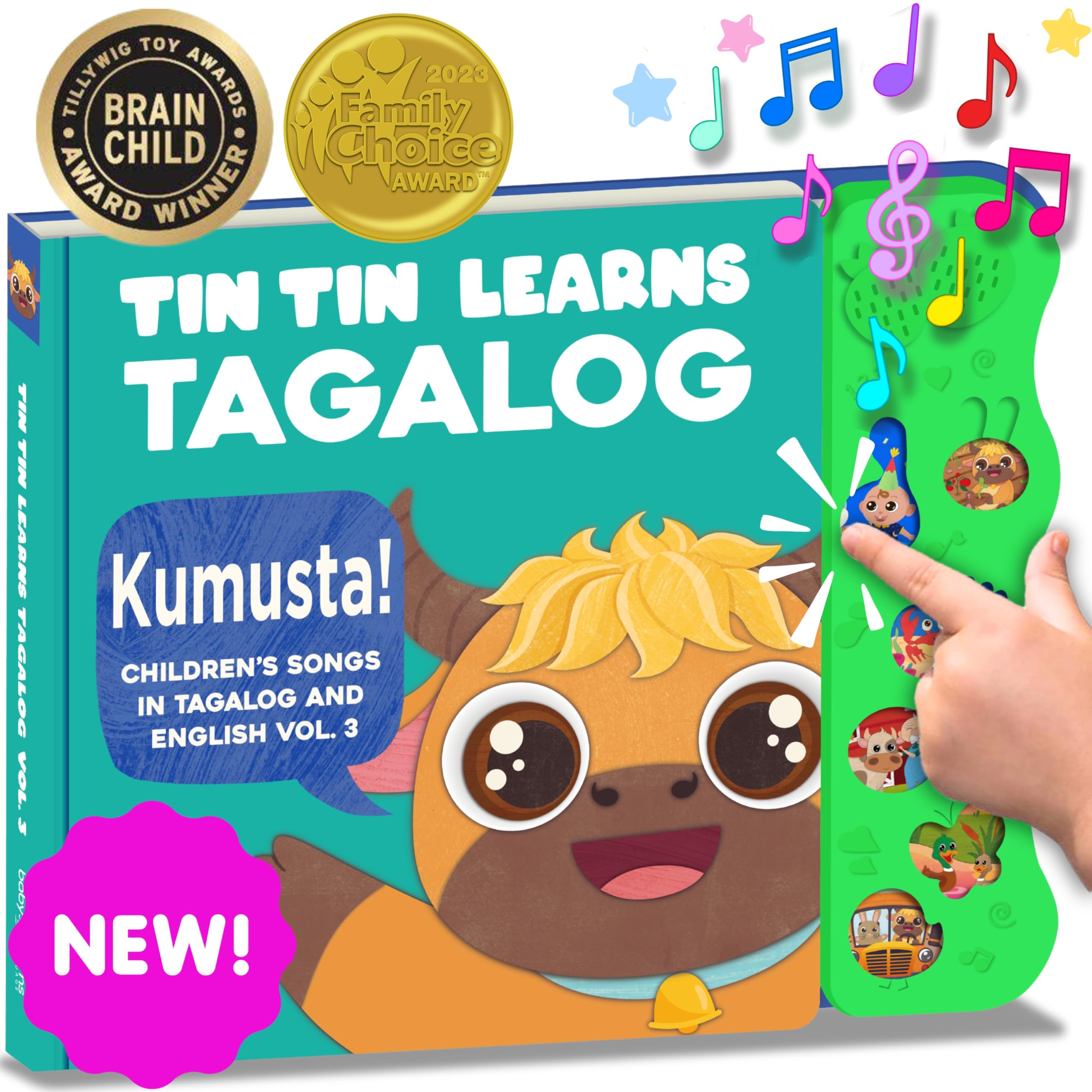 Tagalog Books for Kids Vol. 3, Children's Songs from The Philippines, Filipino Children's Book, Tin Tin Learns Tagalog: Songs in Tagalog & English for Kids, Children, Girls, Boys & Babies
