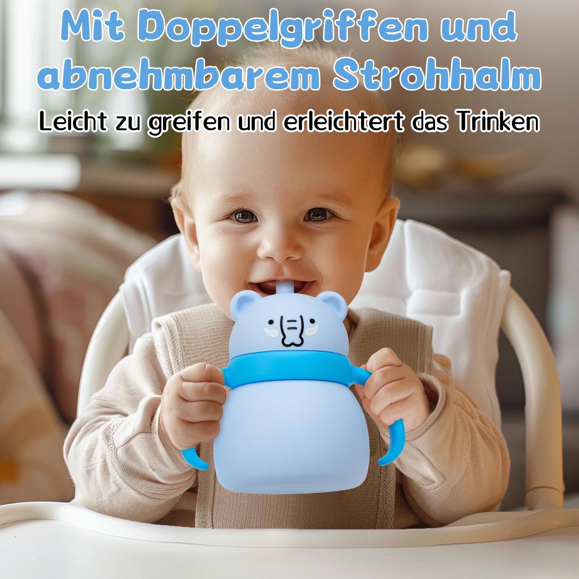 MOJINL Gobelet En Silicone Pour Bébé à Partir De 6 Mois, Anti-fuite