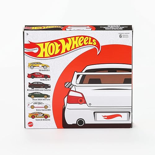 Miniatura 9 de Hot Wheels Multipacks japoneses de 6 coches de juguete escala 164 decoraciones auténticas piezas fundidas populares ruedas rodantes regalo para