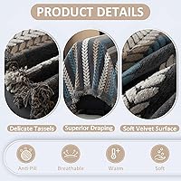 Vista 168 de VClife funda boho de sofá de felpilla para sofá seccional, funda antideslizante para sofá de 2 plazas, protector para mascotas con borlas, funda