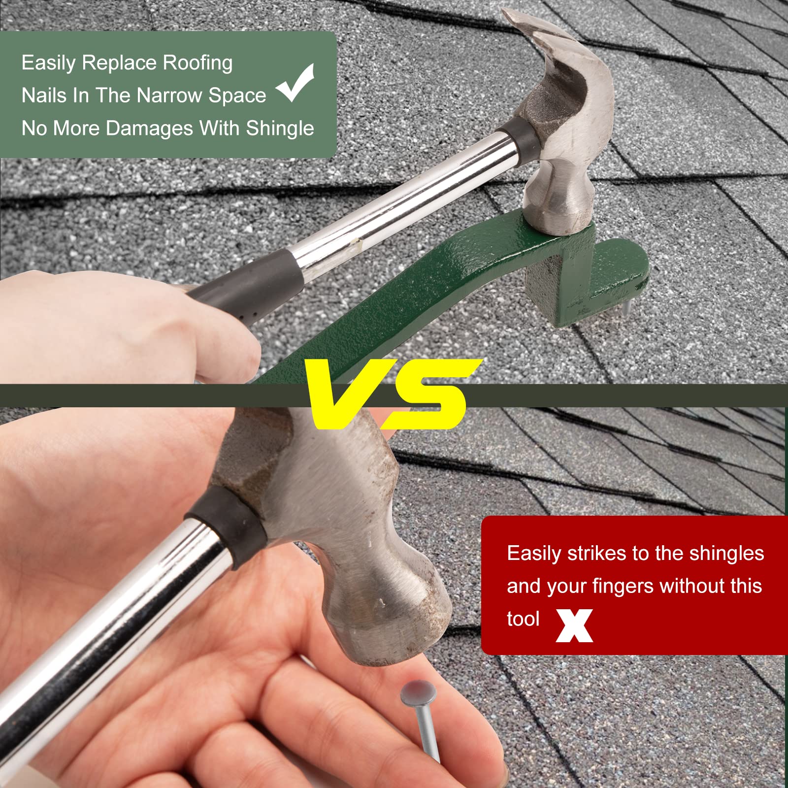 LEONTOOL Dachschlangenwerkzeug - 2-in-1 Schindelentferner & Nagelinstallateur Aus Stahl