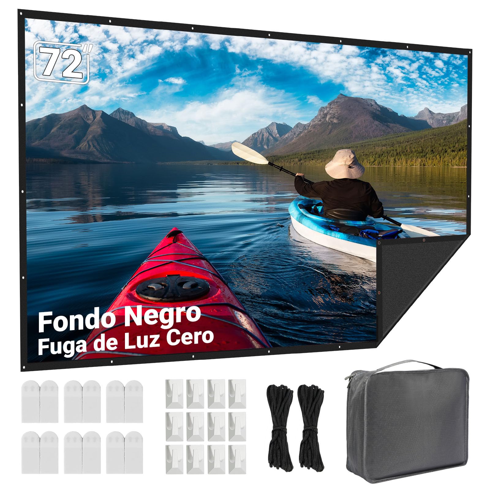 Proyector de pantalla plegable de 72 pulgadas LEORFI para interiores y zonas exteriores 8