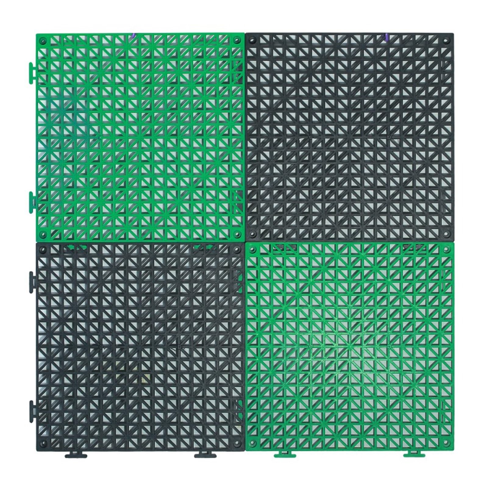 Gartenfliesen mit Klick System Bodenschutzmatte Fitnessgerät Rutschfest Duschmatte Badezimmerzugänge(Green-black,32pieces)