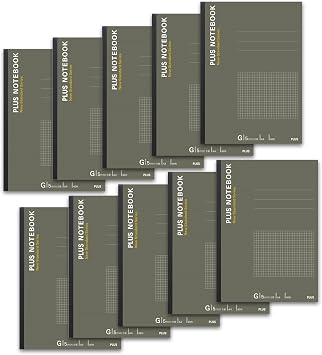 Plus Notebook, A4, G-Ruled, 5mm Grid, 40 Sheets, Pack of 10, Loose-Leaf Binding, 76-715 10