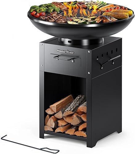 MASTER COOK Plancha Asada Parrilla, Espaciosa Parrilla de Carbón para Barbacoa, Carne Asada, Asador de Carbono, Parte Superior de Metal, para