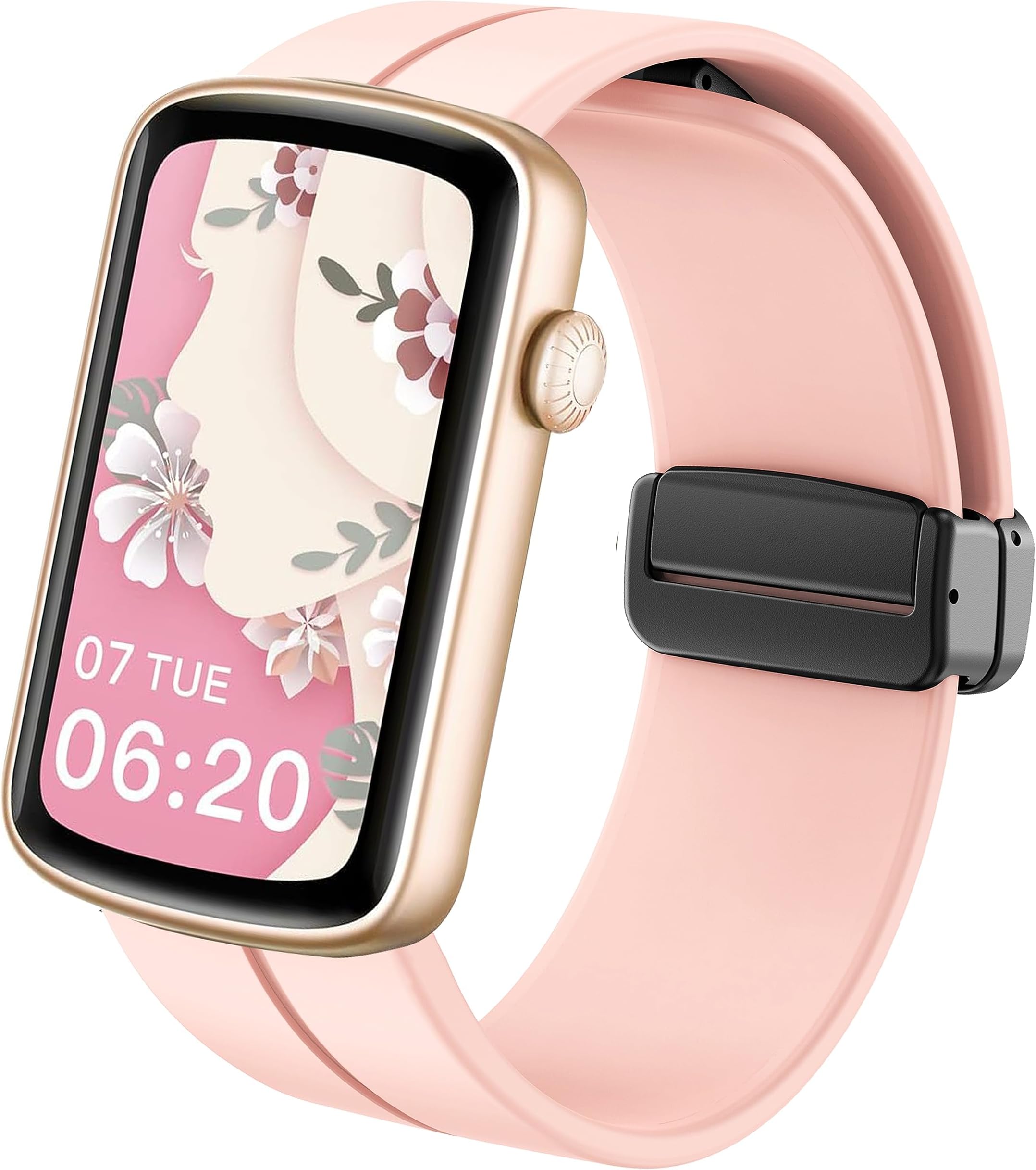 for SHANG WING LYNN2 Band,16mm Quick Release Soft Silicone Magnetic Buckle Sport Replacement Straps Compatible with SHANG WING LYNN2/BOCLOUD Watch 1.45"/MorePro HM08 /FITVII HM08,HM58 Watch
