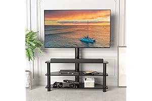 IANIYA Swivel Floor TV Stand: 3 Tier TV Stand for TVs 32-65 inches