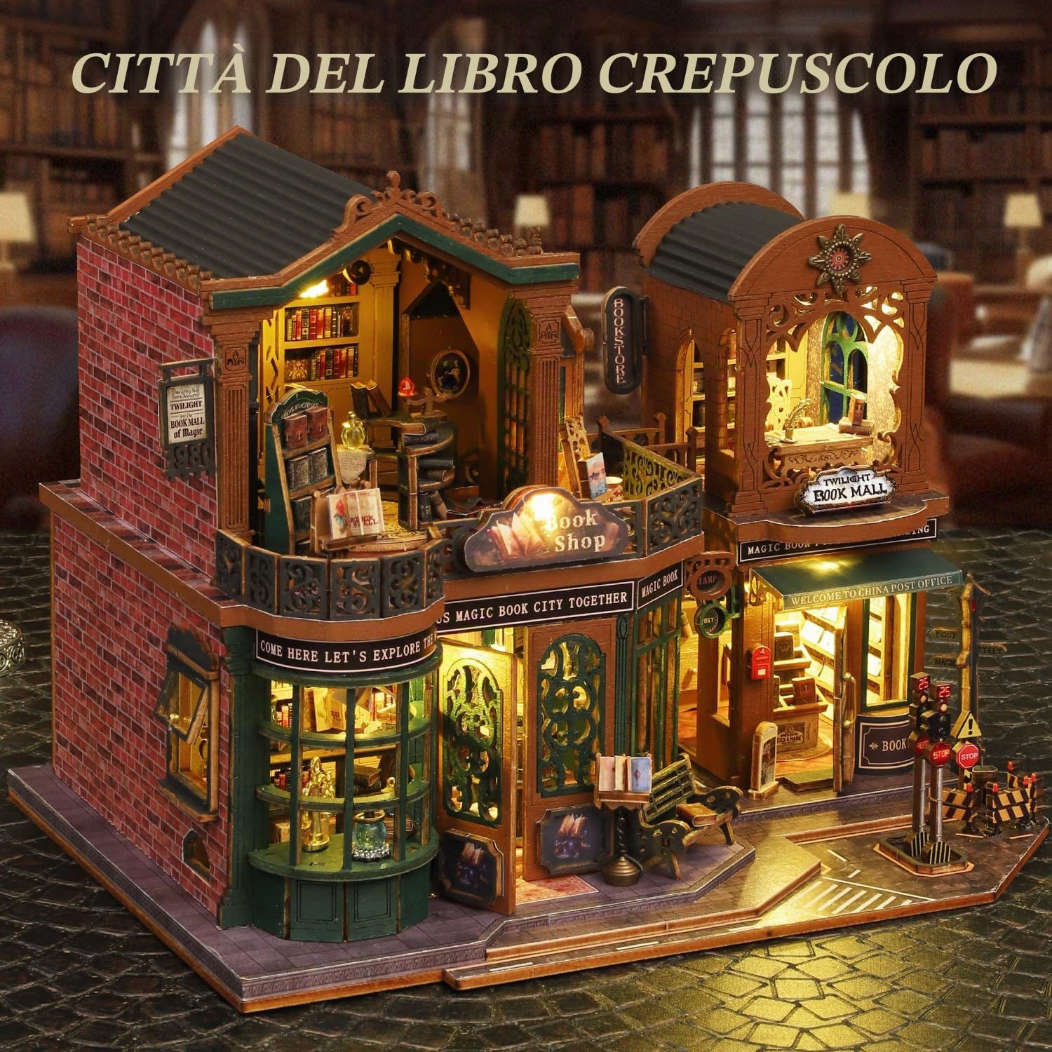 Kit di Costruzione per Casa delle Bambole in Miniatura Mostop, Kit di Costruzione per Casa delle Bambole in Legno, Kit per Casa in Miniatura con Luce LED e Movimenti, Idea Creativa per Stanza per