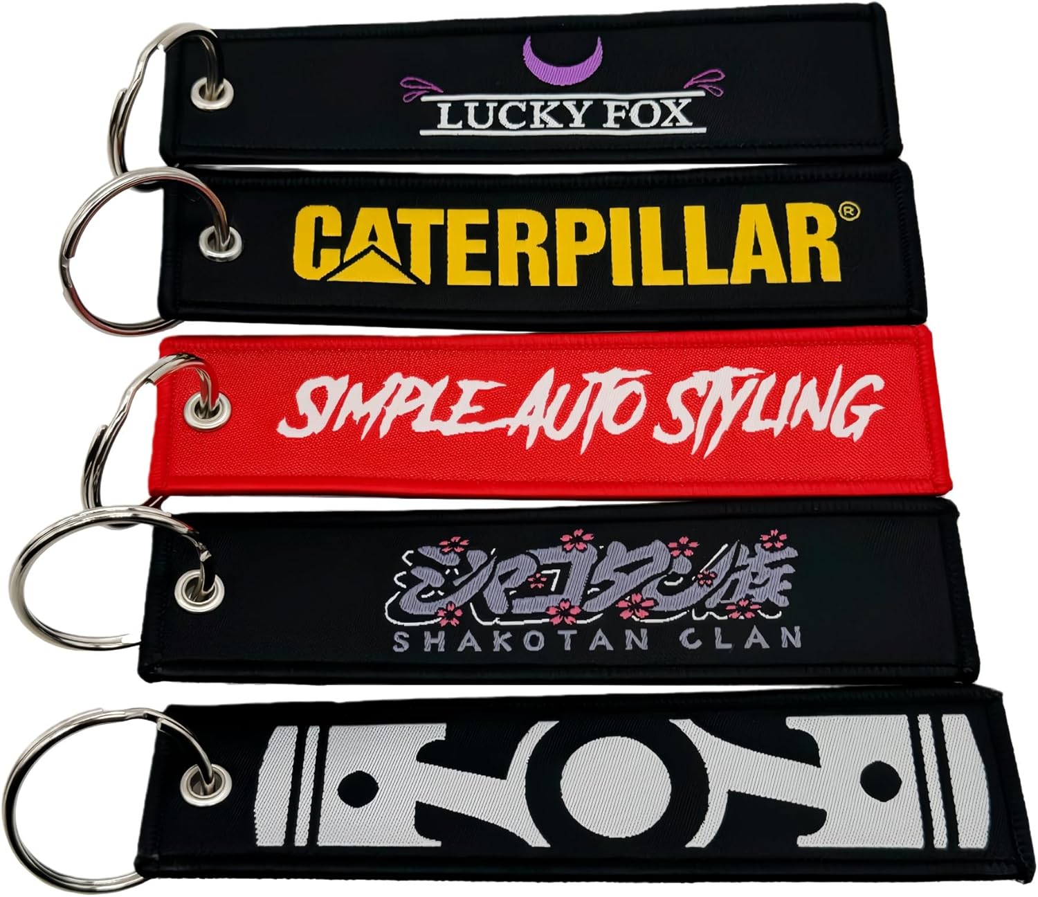 Custom Logo Embroidered Keychains Bulk - Personalized Flight Tags for Business & Teams - Double-Sided Stitching
