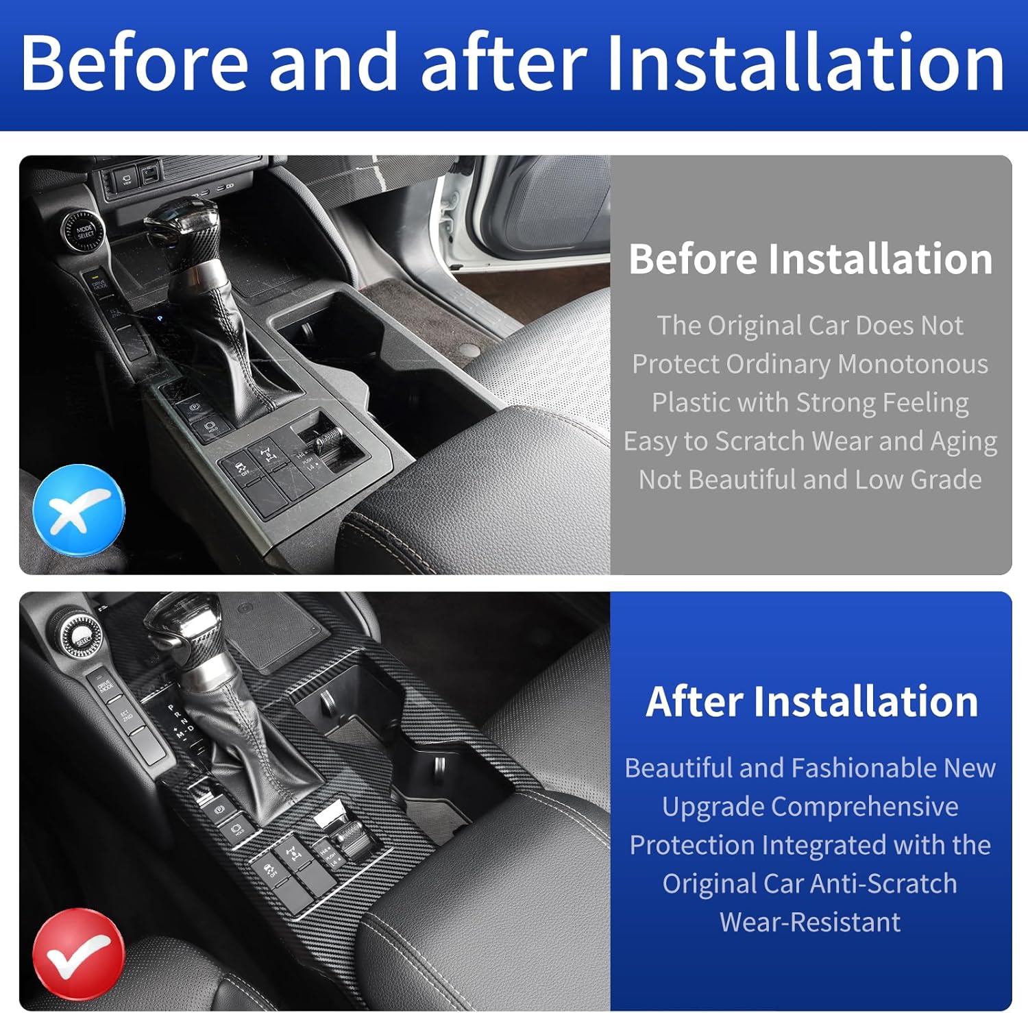 for 2024 2025 2026 Toyota Land Cruiser 250 1958 Prado Lc250 Carbon Fiber Pattern Interior Modification Accessories (Central Control Panel)