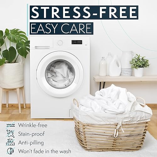 Miniatura 6 de HC COLLECTION - Juego de sábanas y fundas de almohada de tamaño matrimonial cbolsillos de 16 pulg de profundidad, resistente a la decoloración y