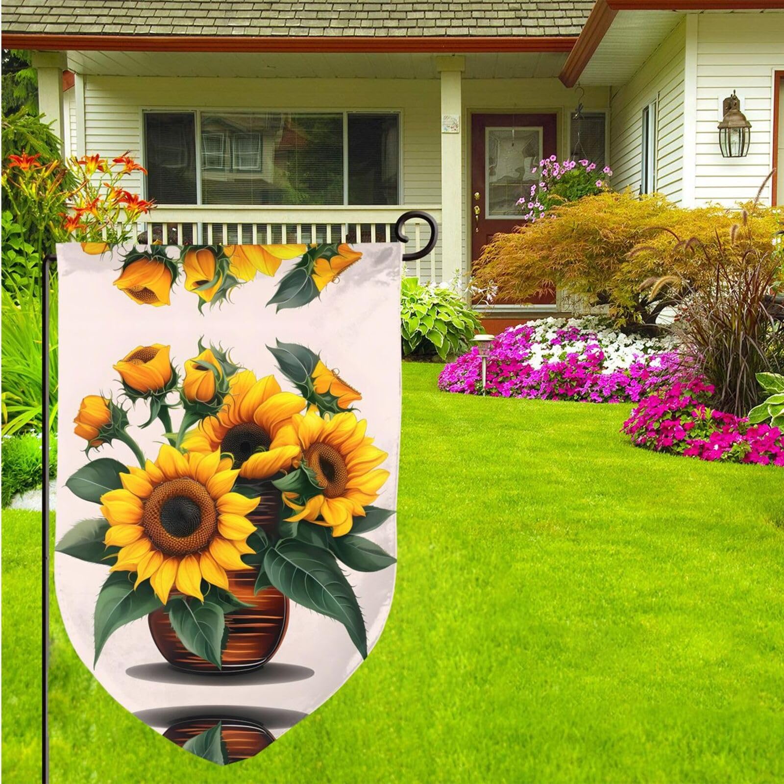 Sommer-Gartenflagge Sonnenblumen-Motiv – 30,5 X 45,7 Cm, Doppelseitig, Wetterfest – Für Hof & Gartendeko