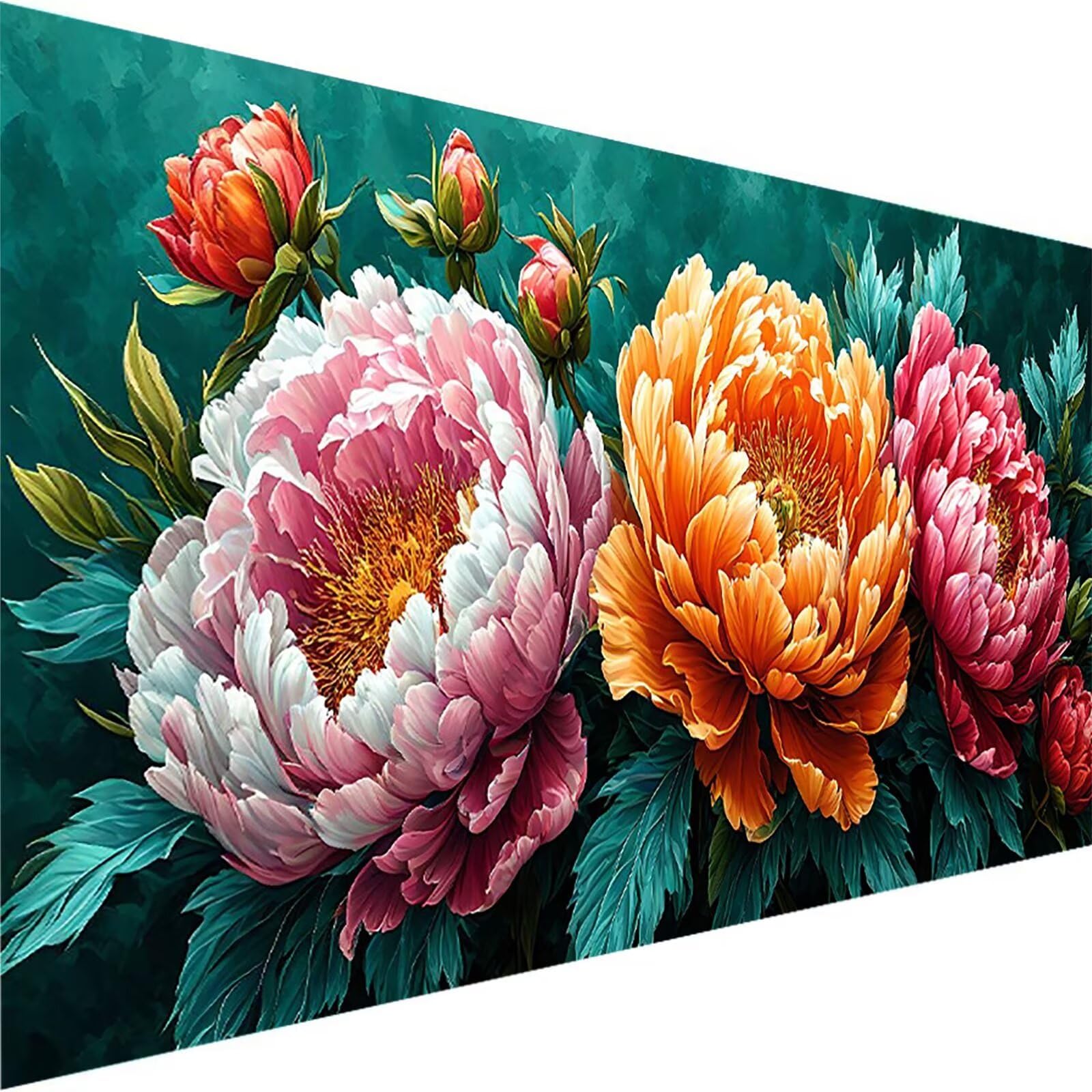 Malen nach Zahlen Kinder Blume, Malen Nach Zahlen Erwachsene, Geschenke für Mädchen Junge Bastelset, Malen nach Zahlen Pfingstrose | Malen nach Zahlen Ohne Rahmen, (60x120cm) Bastelset Erwachsene 0-4