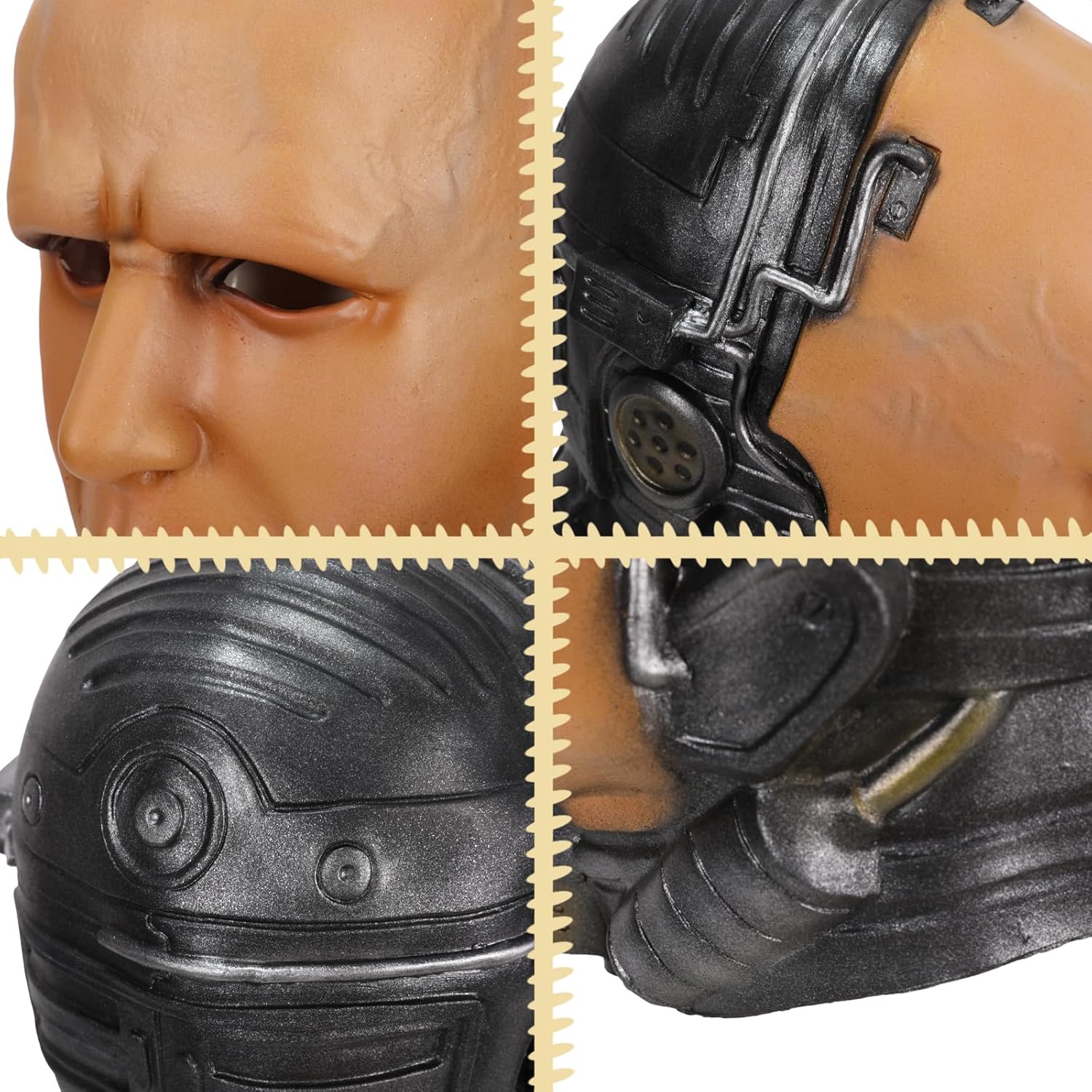 Robot Mask Cybernetic Warrior Mask Futuristic Sci Fi Punk Latex Helmet Cool Halloween Cosplay Mecha Techwear Prop