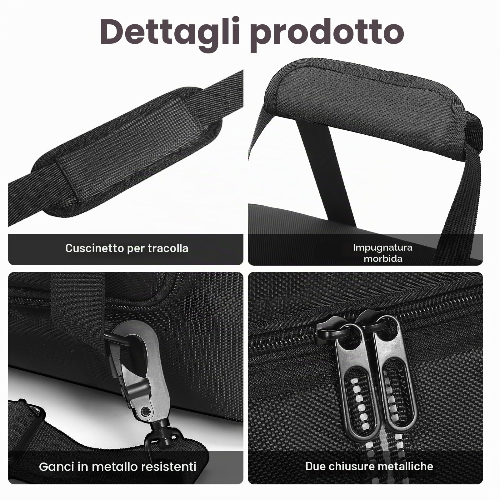 Borsa morbida per il trasporto compatibile con DJI Power 1000 Portable Power Station, custodia per alimentazione esterna, cavo di ricarica e accessori