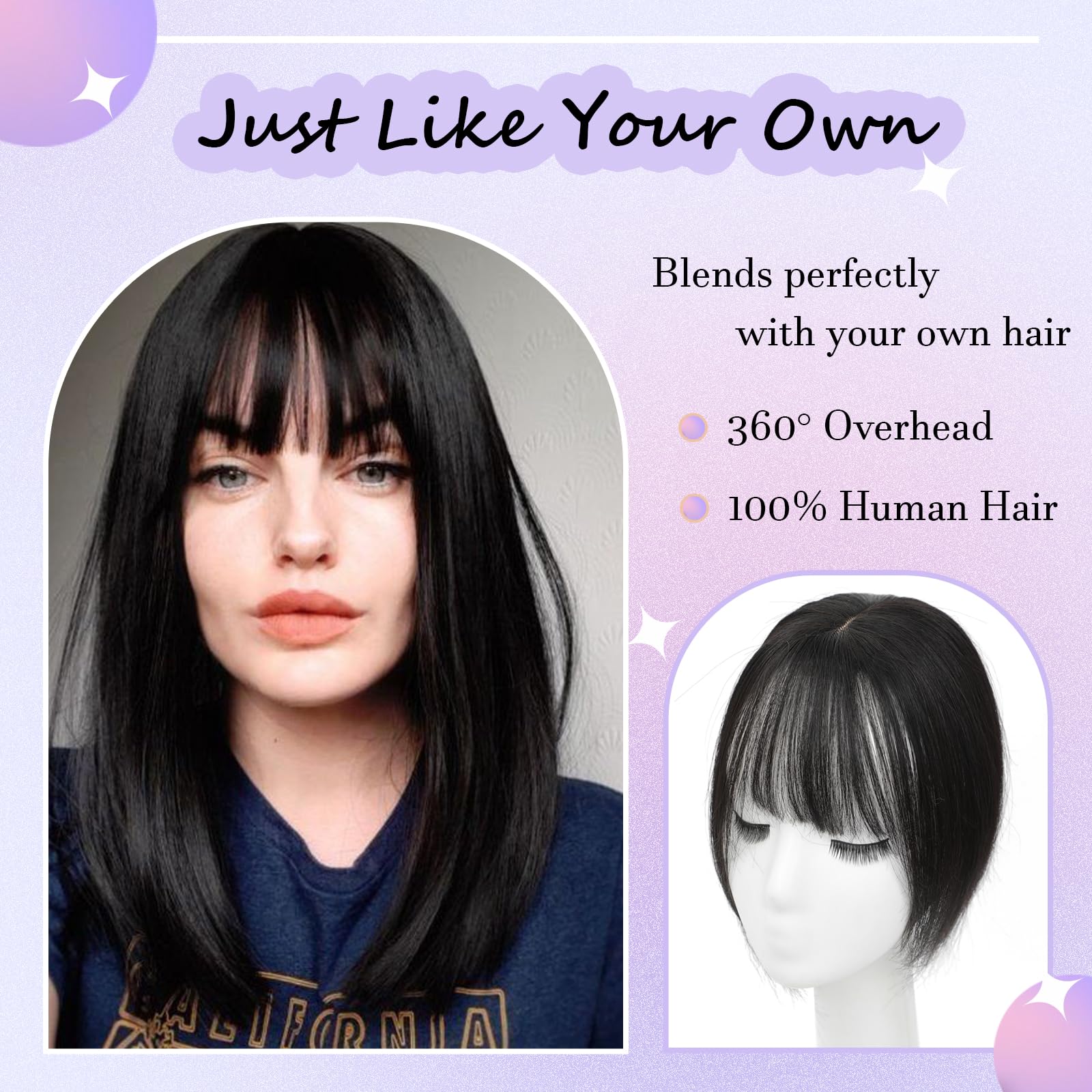 10 Inch Real Human Hair Topper for Thinning Hair, 360° Coverage 10 Inch Real Human Hair Topper for Thinning Hair Women  main image 4