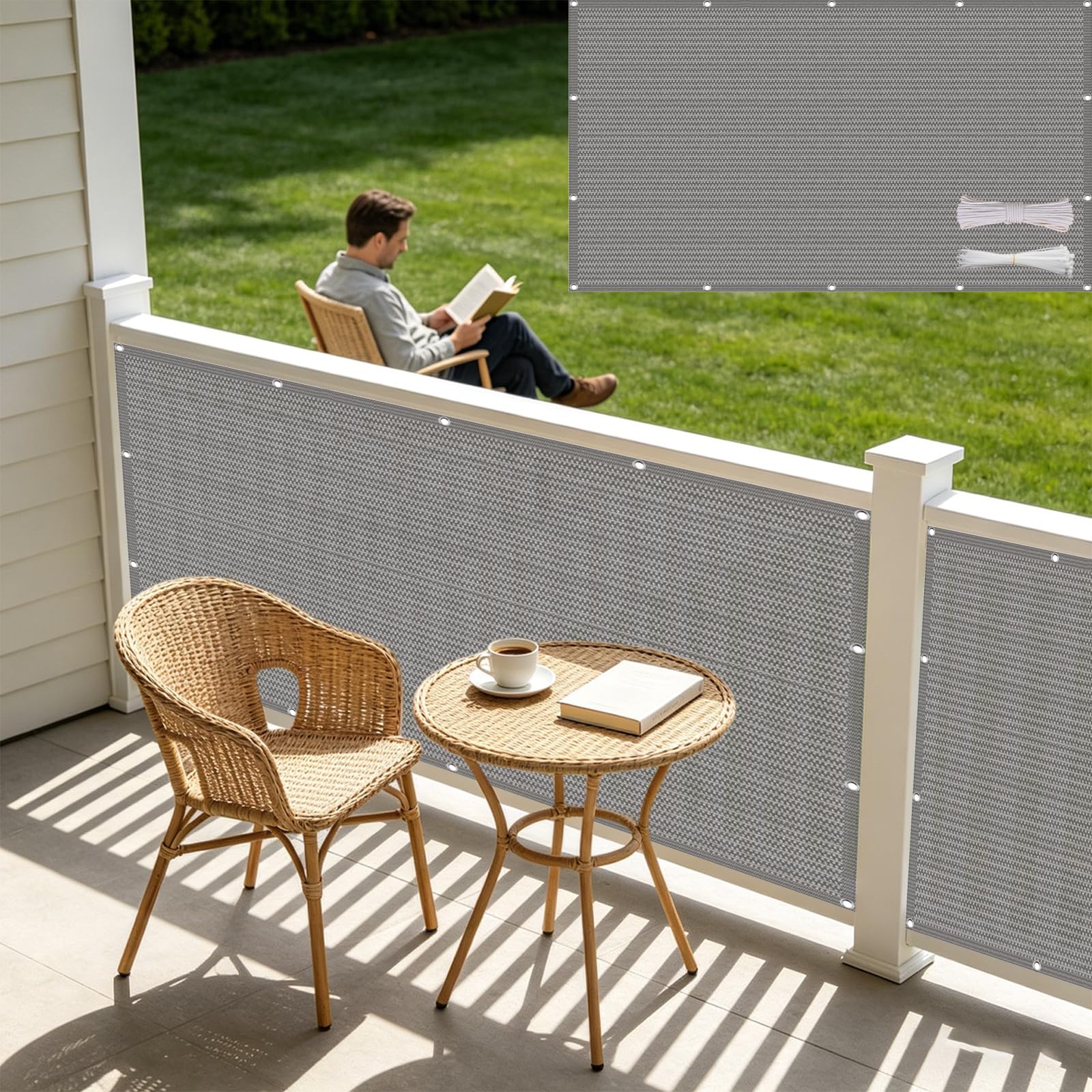 Brise-Vue Haute Densité 220G M² en Toile HDPE Robuste Grise