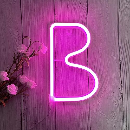 Miniatura 10 de ENUOLI Letras iluminadas, letras luminosas, letras de neón del alfabeto rosa, decoración de pared para el hogar, fiesta de cumpleaños, bar, palabra