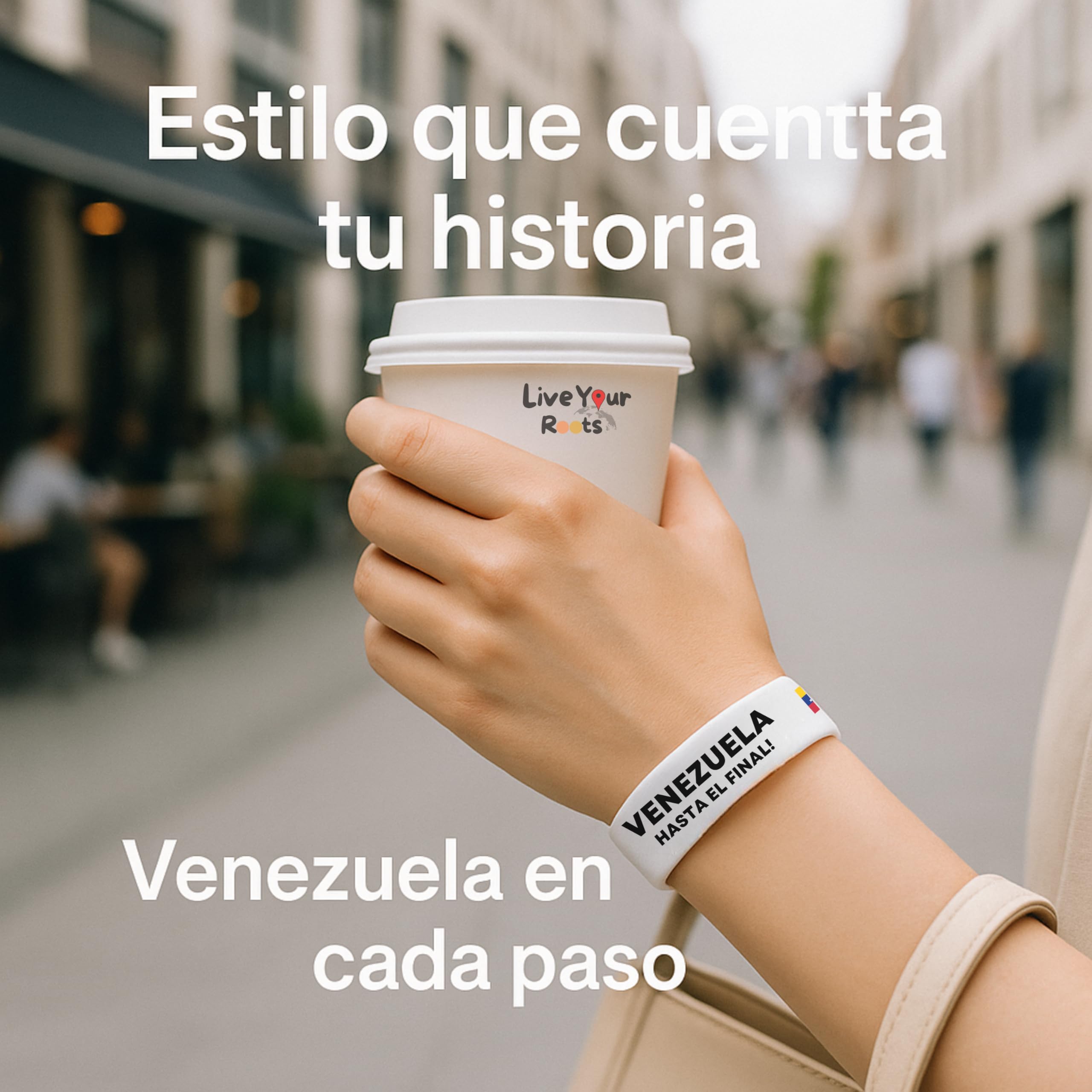 Bandera De Venezuela 7 Estrellas en pulsera Unisex de Silicona Premium | 15 mm x 202 mm x 2 mm | Bandera venezuela 7 estrellas y lema “HASTA EL FINAL” | Negro, Blanco y Vinotinto