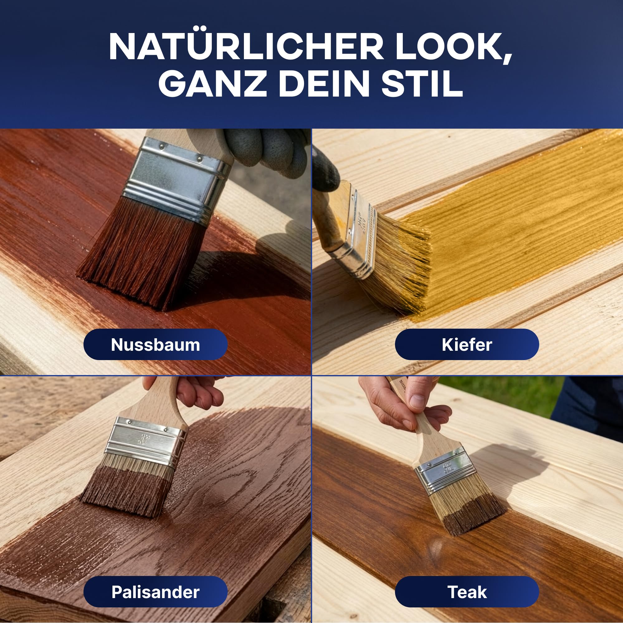 PLID Barniz para madera de teca satinada – [efecto duradero] – todas las maderas duras y coníferas – Regula la humedad – Resistente a los rayos UV – Resistente a la intemperie – Barniz para madera