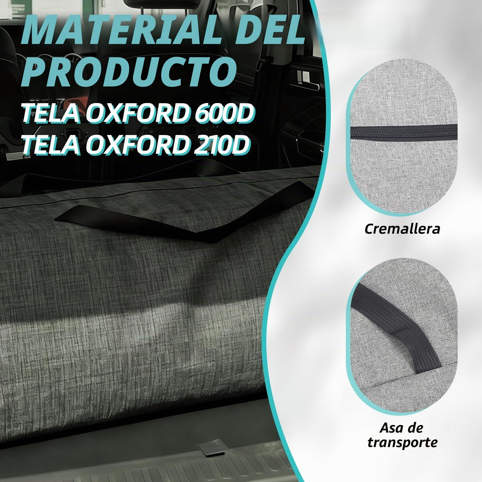 Funda de Almacenamiento para Colchón Plegable, Compatible con VW T5 T6 T6.1 Multivan California Beach Caravelle, Bolsa de Transporte para Colchón de Camping, Gris, 149 x 63 x 25 cm