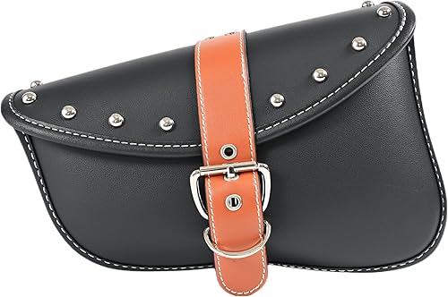 JLOBAMOT Bolsas de sillín de motocicleta Bolsas laterales de cuero sintético de PVC Bolsas laterales impermeables Bolsa de herramientas lateral