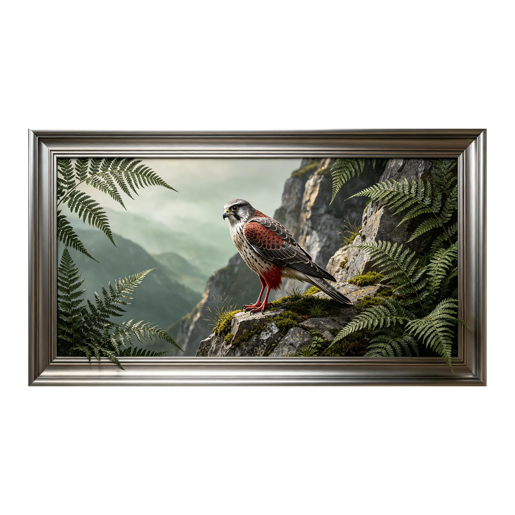 Yzpallescene 3D 3D Framed Wall Art 50cm×90cm Mountain Falcon Landscape Oil Painting Large Size SelfAdhesive Removable Wall Decor Prints Artwork for Living Room Bedroom Office