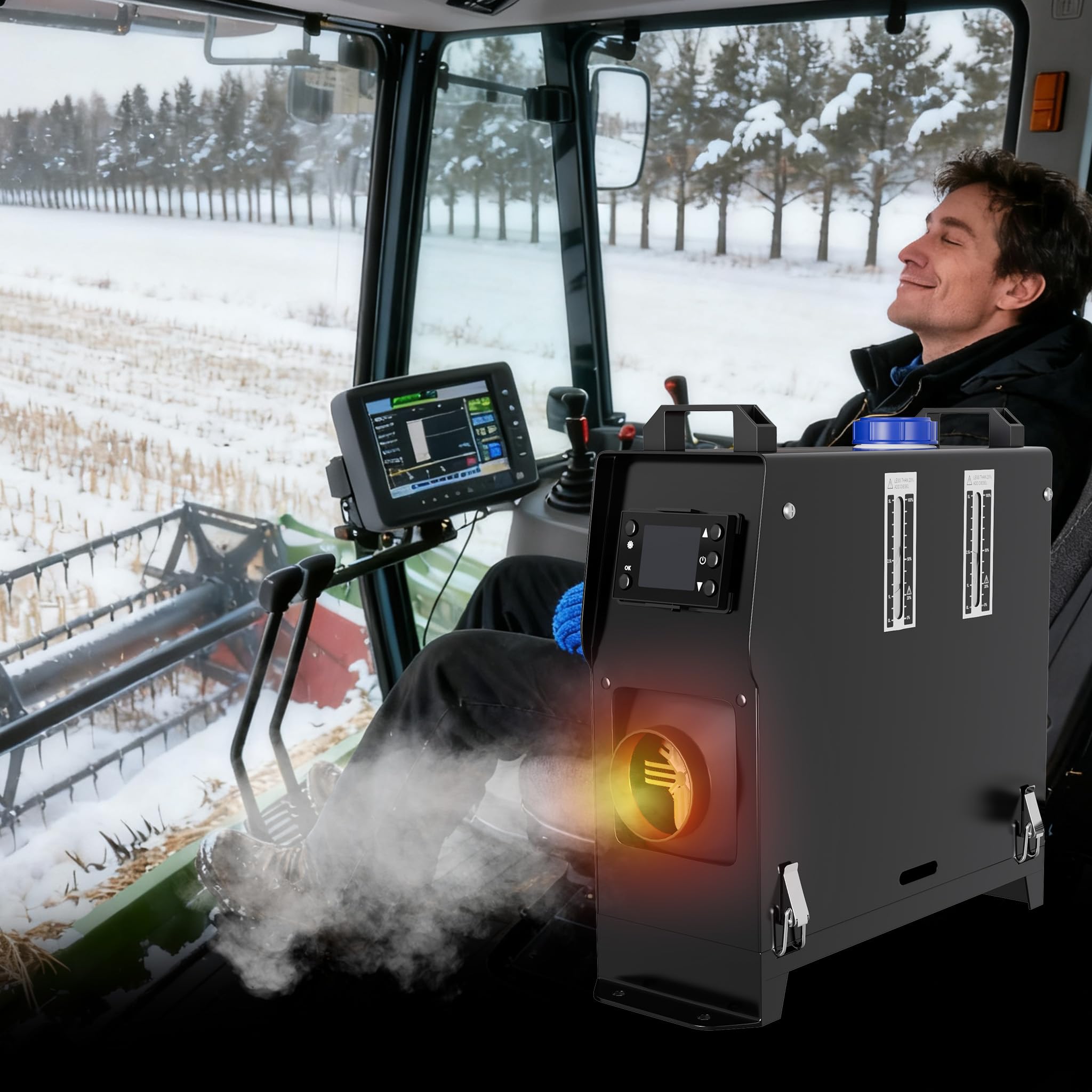 UISEBRT 8 kW Ogrzewanie postojowe na olej napędowy 12 V, nagrzewnica powietrza na olej napędowy z tłumikiem, zdalne sterowanie, monitor LCD, do samochodów kempingowych, łodzi, samochodów ciężarowych