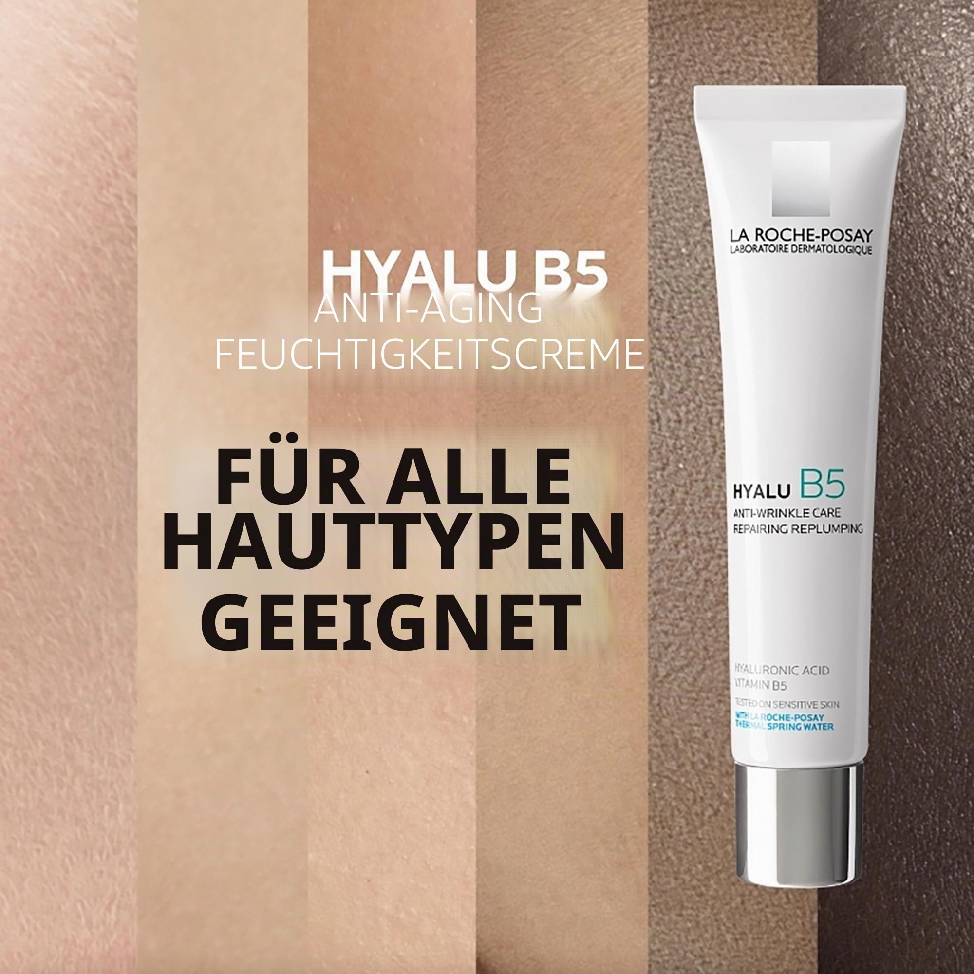 La Roche Posay Anti-Aging-Creme, Für empfindliche Haut, Regenerierend und aufpolsternd, Mit kurz- und langkettigem Hyaluron und Vitamin B5, Hyalu B5 Pflege, 40 ml