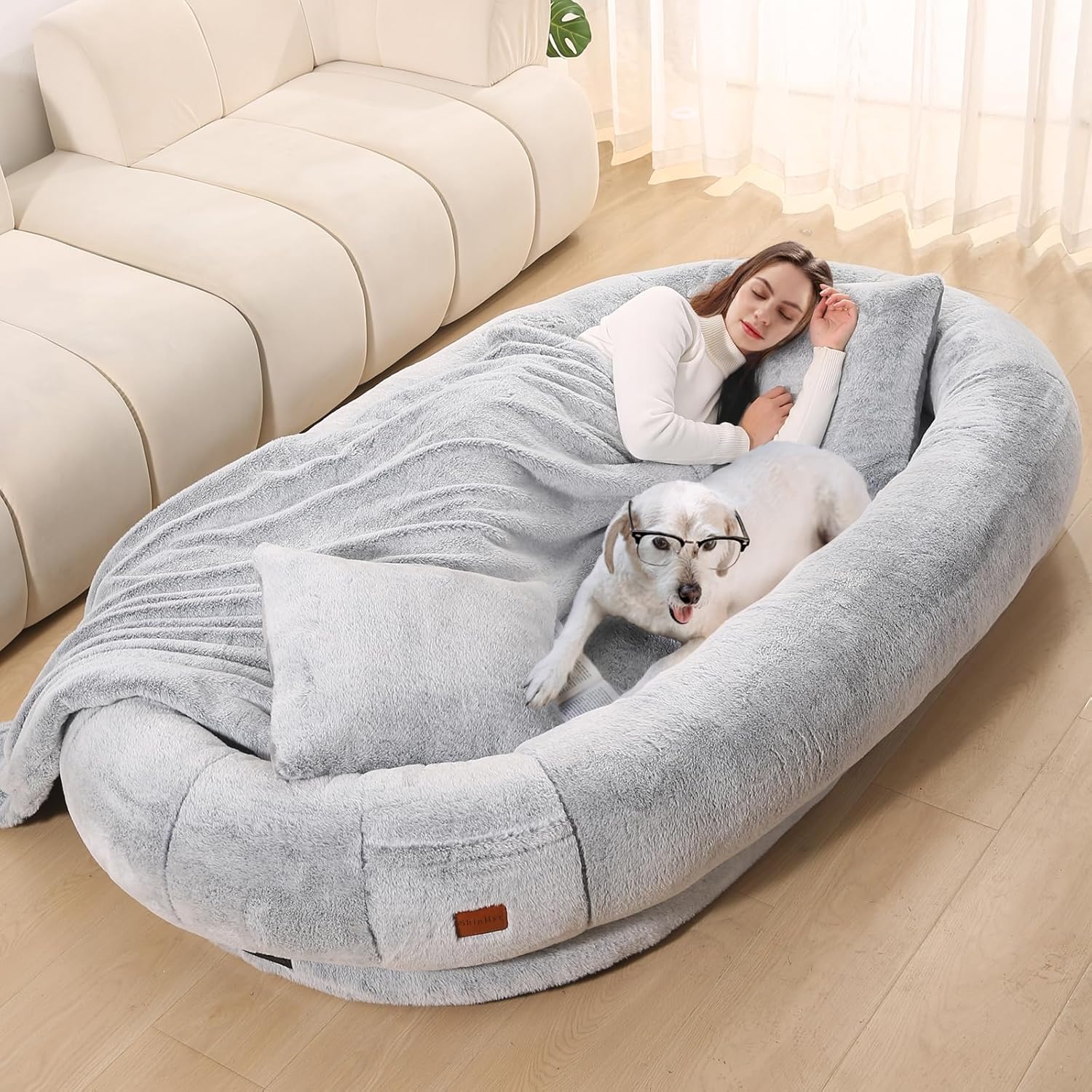 ShinHye Human Dog Bed, 75"×45"×12" Large Size Dog Bed for