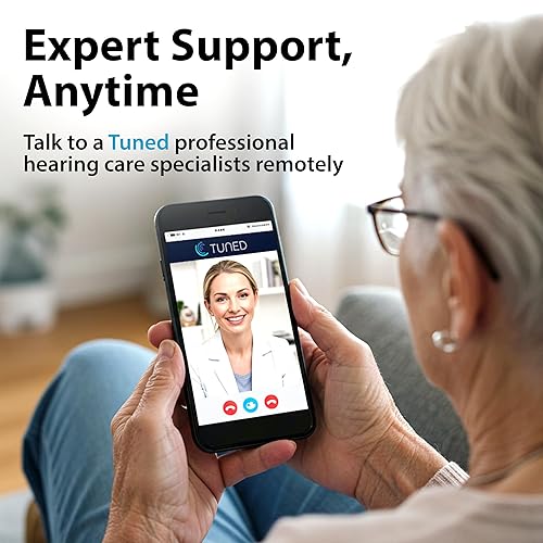 Miniatura 9 de JVC Audífonos OTC para personas mayores: autoajuste IA con aplicación sintonizada, batería recargable de 84 horas con estuche de carga, llamadas