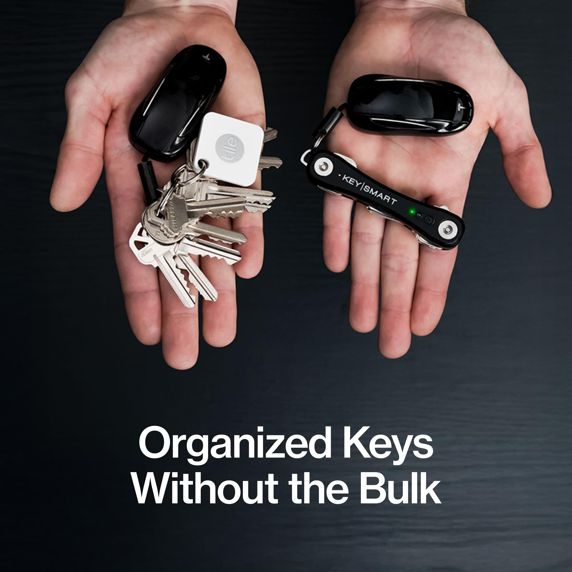 KeySmart iPro - Trova chiavi con suono, portachiavi compatibile con Apple Find My App, organizer per chiavi, portachiavi compatto e senza ingombri, regalo tecnico per uomini (fino a 14 chiavi, nero)