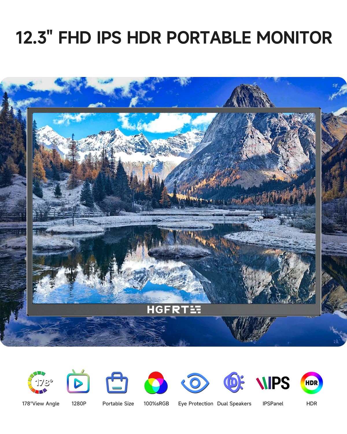 Monitor portátil de 12,3 Pulgadas, FHD 1920 x 1280, 15