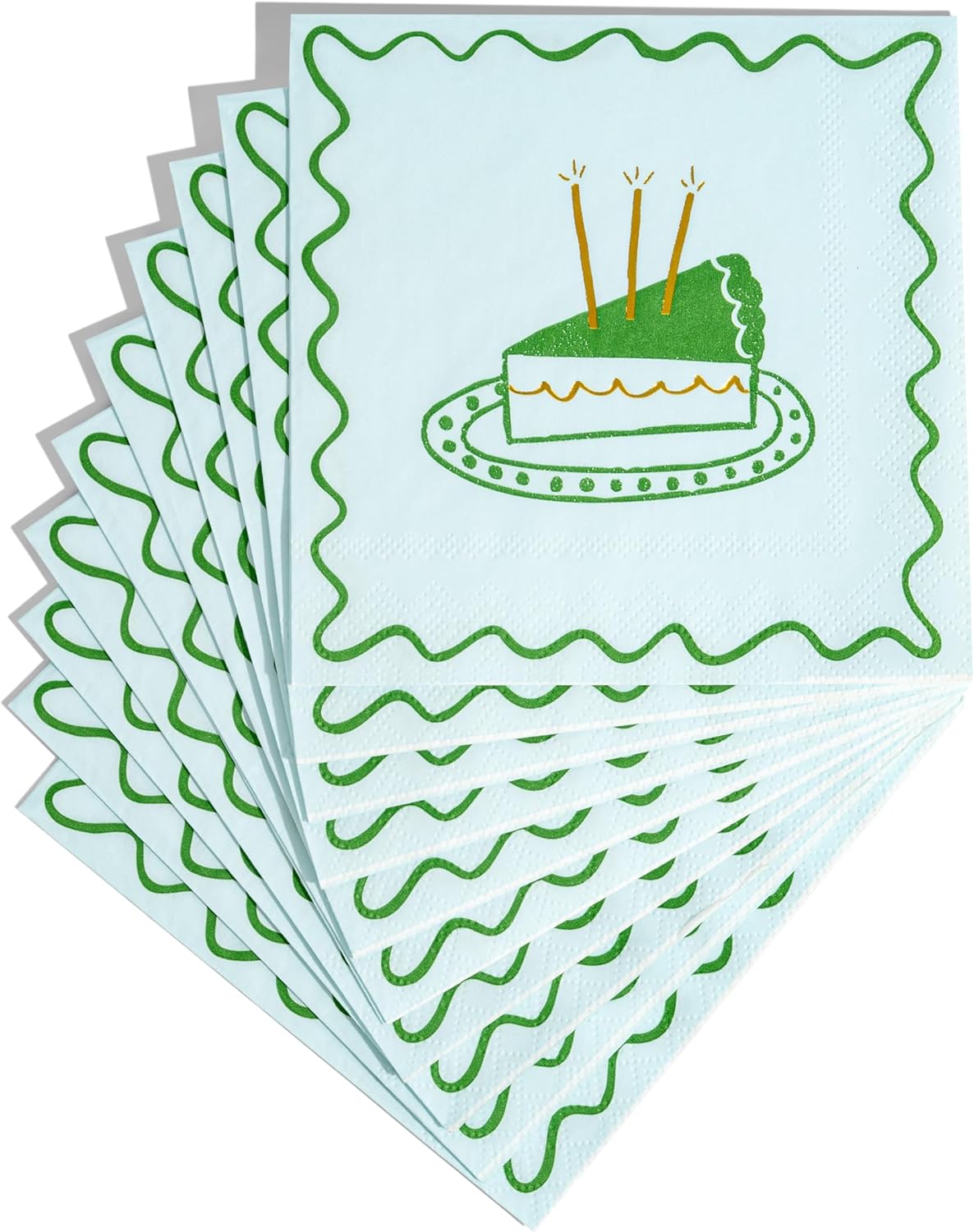 Tableware Blue/Green Birthday Celebration - Set for 8 Guests A Stylish Party Essentials and Accessories for Fun Gatherings, Elegant Festive Decorations Memorable & Enjoyable Moments