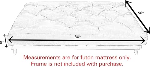 Miniatura 47 de Poly Solid - Colchón de futón completo, 8 pulgadas, color azul polvoriento Negro -,Azul,rosado (Blush Pink),Borgoña,Burnt orange,2-Burnt