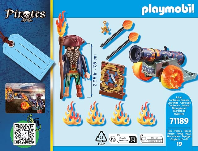 Foto 2 de 3 de PLAYMOBIL Pirates Pirata con Cañón 71189
