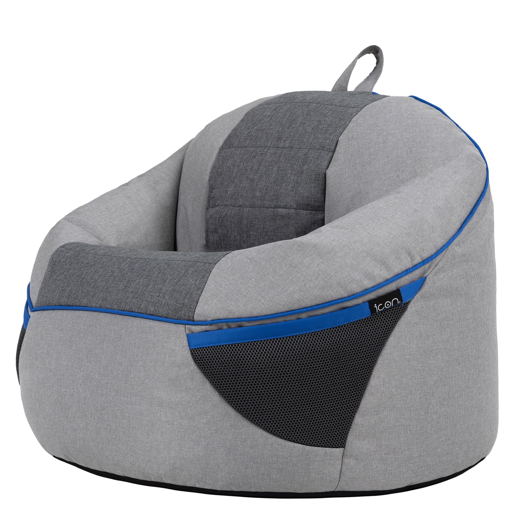 PLAY-R1 Alpha Kids Bean Bag, Grey, Gaming Chair for Kids, Bean Bag with Filling Included for Girls and Boys, Childs Chair, Beanbags for Children, Gaming Room, Playroom Décor, Bedroom Accessories