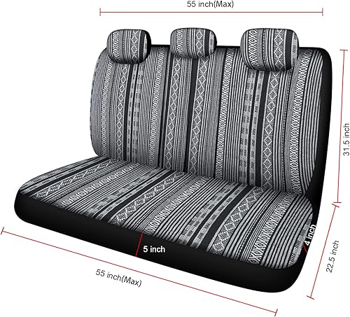 Miniatura 6 de AKAUTO Baja - Juego completo de fundas para asiento de automóvil con almohadillas para cinturón de seguridad y funda para volante, funda interior