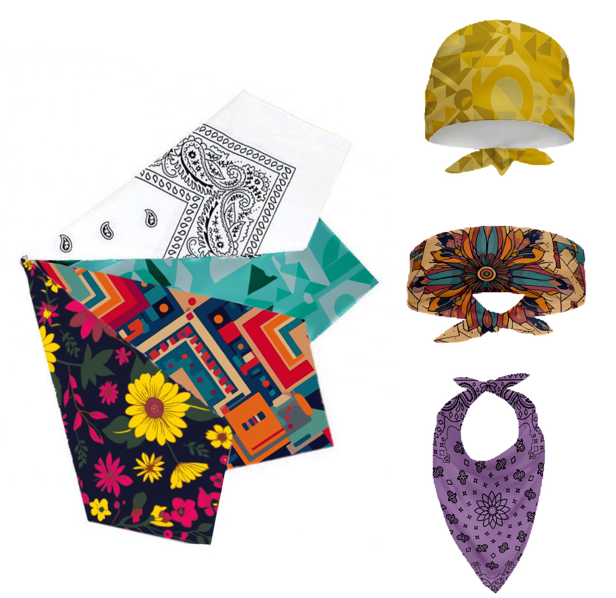 Pañuelos Personalizados de Poliester Para Hombre Y Mujer Bandanas Para Cabeza Cuello O Evento Personalizable