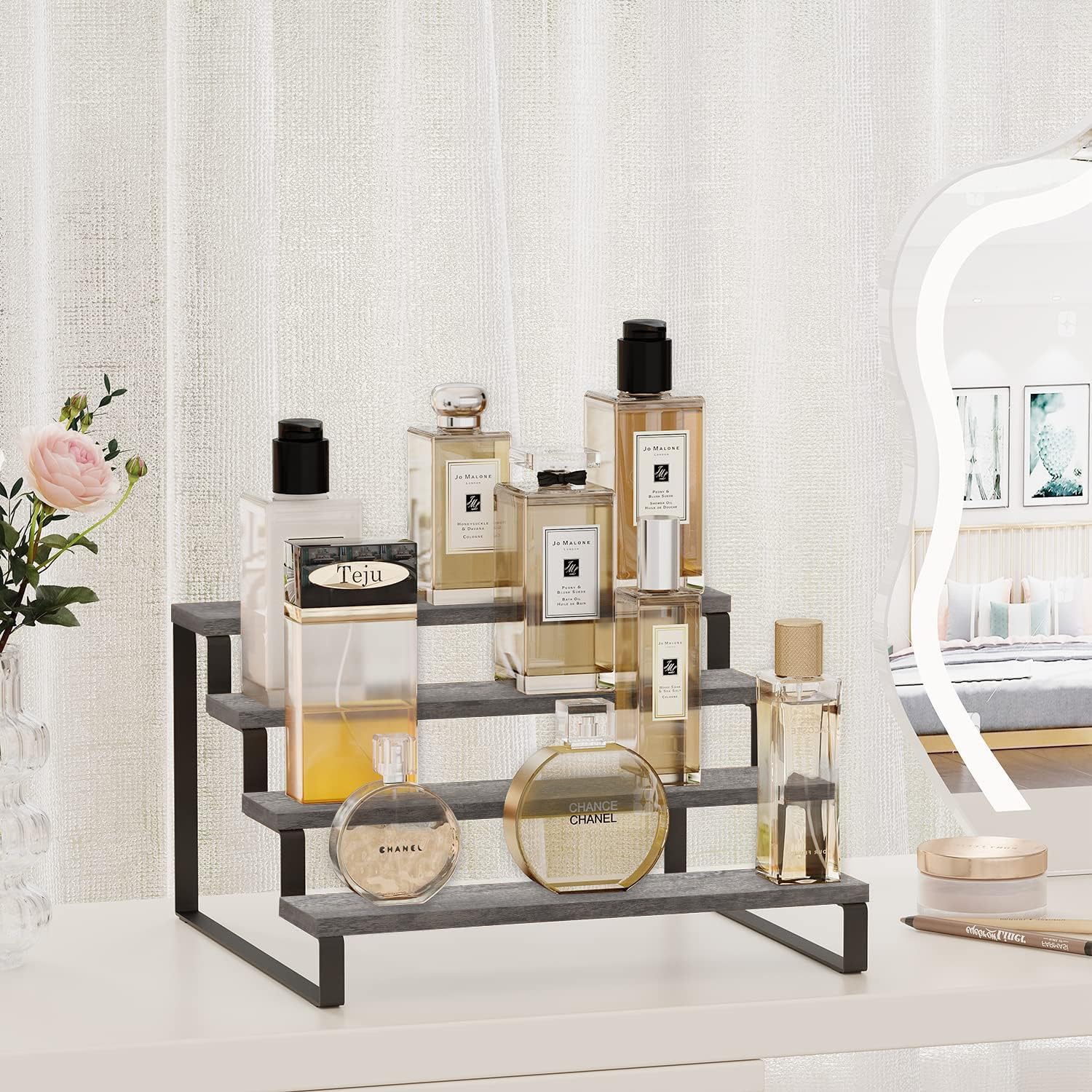 YINMIT Soporte elevador de madera gris