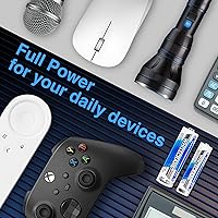 Vista 5 de 20 pilas AAA alcalinas triple A de 1.5 V de larga duración de 10 años de vida útil, diseño a prueba de fugas, máximo rendimiento para dispositivos