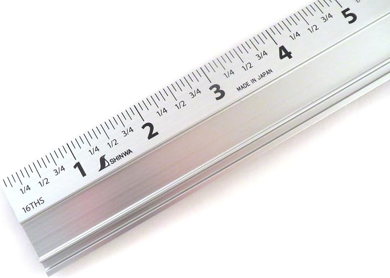 12" Extruded Aluminum Cutting Rule Ruler Gauge with Non slip rubber Backing 33279
