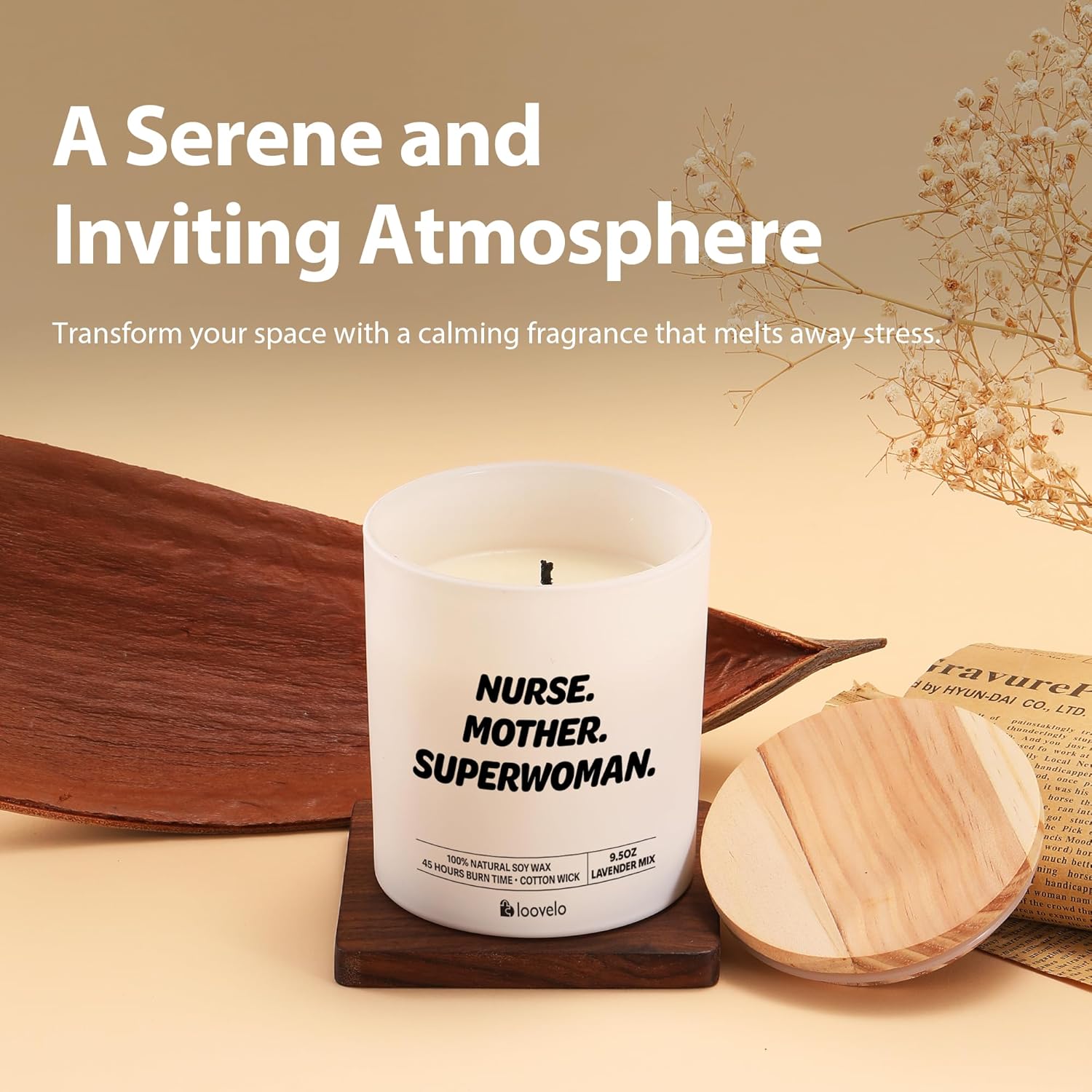 Nurse Mother Superwoman Nurse Gifts for Mother's Day Appreciation Gift for RN Registered Nurses Nursing Student Graduation Scented Candles Home Office Jar Candles Lavender Sage Soy Wax Candles 9.5 oz - Image 2