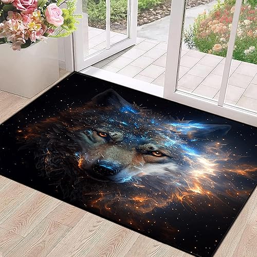 Miniatura 55 de Alfombra de área de 5' x 7' para Navidad, alfombra para dormitorio y sala de estar, alfombra decorativa de Navidad, alfombra antideslizante