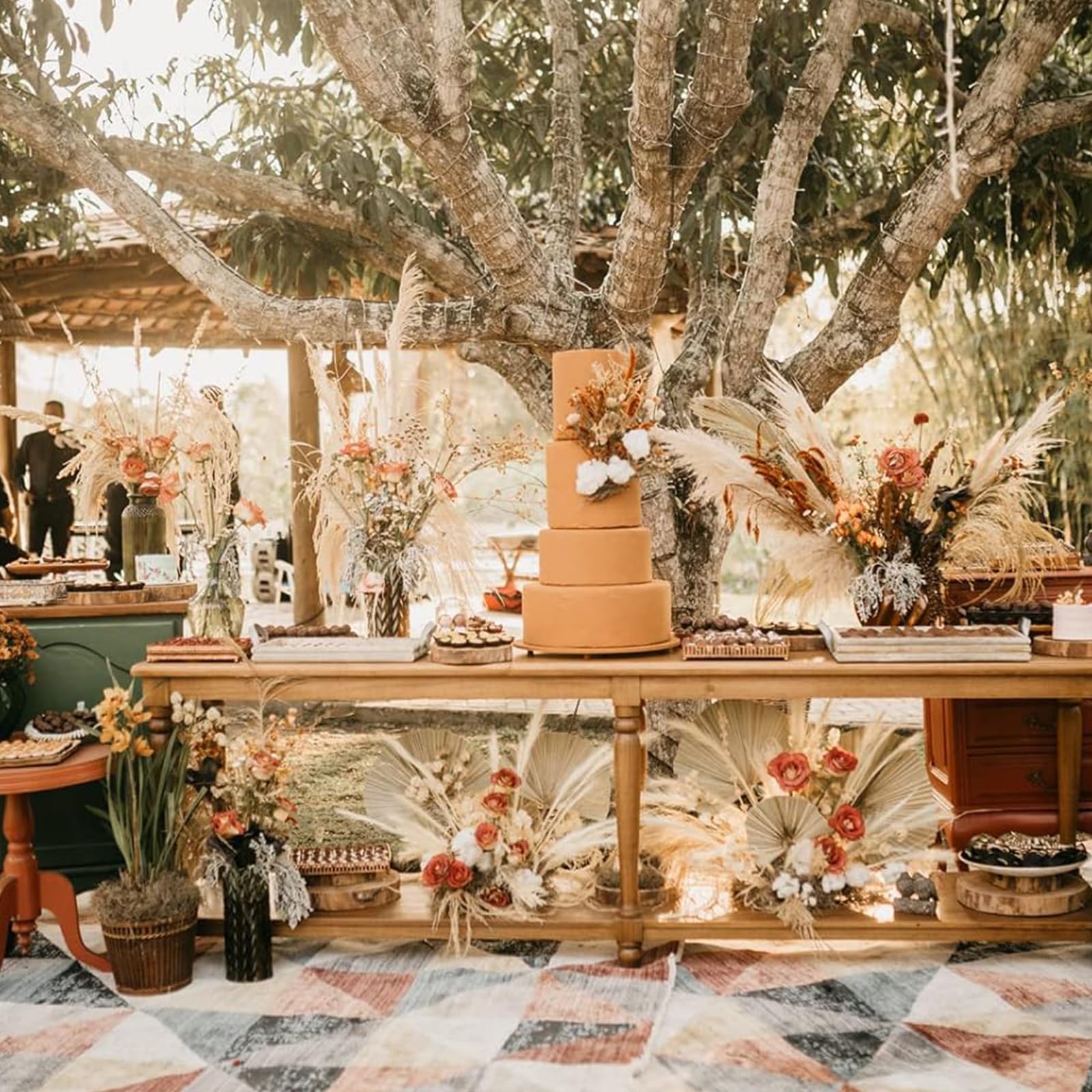 Décoration en Pampas Séchées Pampa Naturelle Décoration Fleurs Séchées Bouquet Décor Pampas avec des Fleurs Séchée de Queue de Lapin, pour Déco Intérieur, Chambre, Boho Mariage (120)