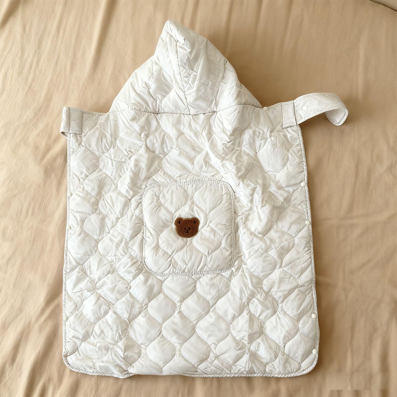 Copertura per Neonato, Copri Passeggino Morbido e Sicuro Leggero per Mamma Bambino Tutte le Stagioni, Copertura Invernale per Seggiolino Auto (Beige)